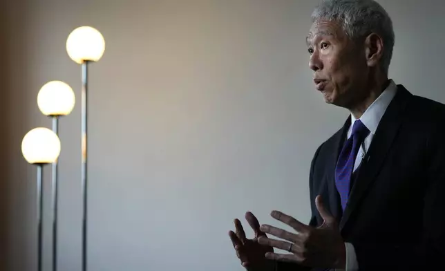 Lee Hsien Yang, who has been granted political asylum in the UK from what he called persecution in Singapore, as he is interviewed by Associated Press in London, Monday, Oct. 28, 2024. (AP Photo/Kirsty Wigglesworth)