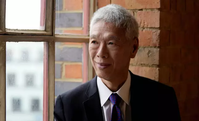 Lee Hsien Yang, who has been granted political asylum in the UK from what he called persecution in Singapore, as he is interviewed by Associated Press in London, Monday, Oct. 28, 2024. (AP Photo/Kirsty Wigglesworth)