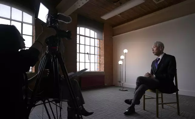 Lee Hsien Yang, who has been granted political asylum in the UK from what he called persecution in Singapore, as he is interviewed by Associated Press in London, Monday, Oct. 28, 2024. (AP Photo/Kirsty Wigglesworth)