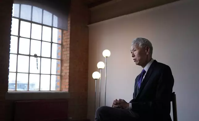 Lee Hsien Yang, who has been granted political asylum in the UK from what he called persecution in Singapore, as he is interviewed by Associated Press in London, Monday, Oct. 28, 2024. (AP Photo/Kirsty Wigglesworth)