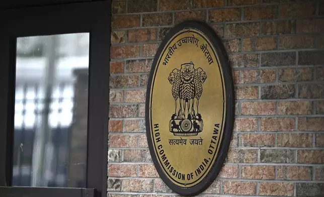 The High Commission of India in Canada is seen in Ottawa, Ontario, Monday, Oct. 14, 2024. (Justin Tang/The Canadian Press via AP)