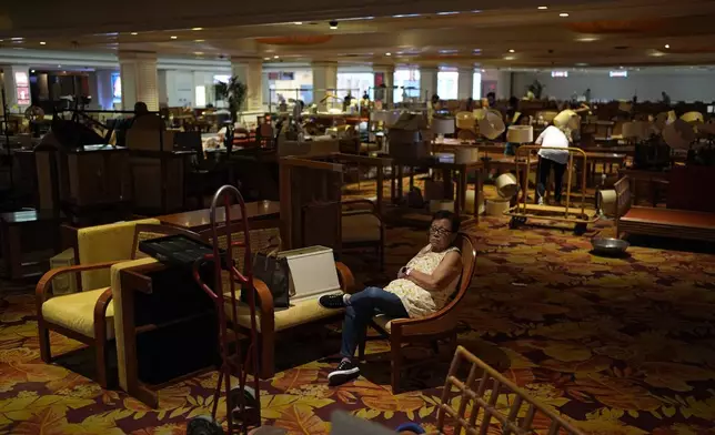 Items for sale fill the the former casino floor at the shuttered Tropicana hotel-casino Saturday, May 25, 2024, in Las Vegas. (AP Photo/John Locher)