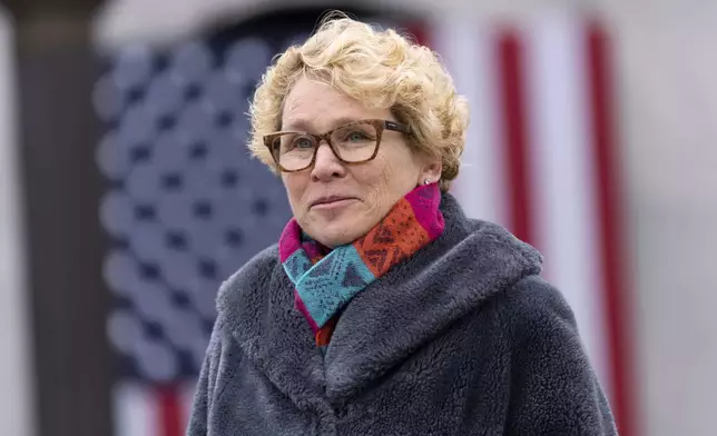 FILE - Rep. Chrissy Houlahan, D-Pa., is pictured, Jan. 17, 2023, at the state Capitol in Harrisburg, Pa. (AP Photo/Matt Rourke, File)