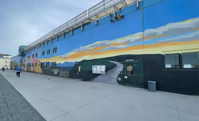 This undated image provided by California Department of Corrections and Rehabilitation shows a mural inside the prison yard at the Richard J. Donovan Correctional Facility in San Diego, where Lyle and Erik Menendez launched a beautification program in 2018. (California Department of Corrections and Rehabilitation via AP)