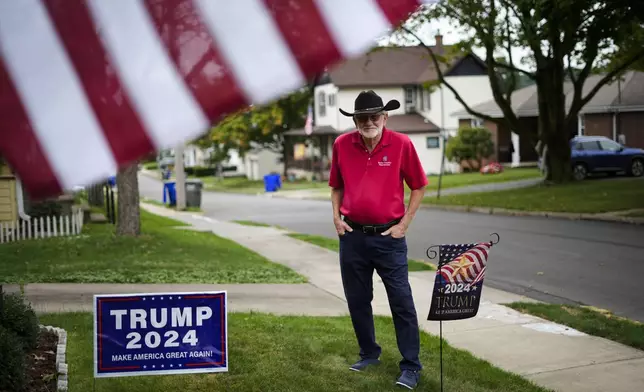 Jim Hulings, chairman of the Butler County Republican Committee, poses for a photograph in Zelienople, Thursday, Sept. 26, 2024. (AP Photo/Matt Rourke)