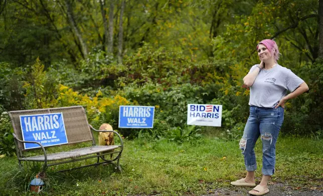 Heidi Priest speaks during an interview with The Associated Press in Butler, Friday, Sept. 27, 2024. (AP Photo/Matt Rourke)