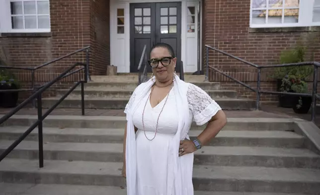 Leslie M. Scott-Jones, curator of learning and engagement at the Jefferson School African American Heritage Center, poses for a portrait on Thursday, Oct. 10, 2024, in Charlottesville, Va. (AP Photo/Serkan Gurbuz)