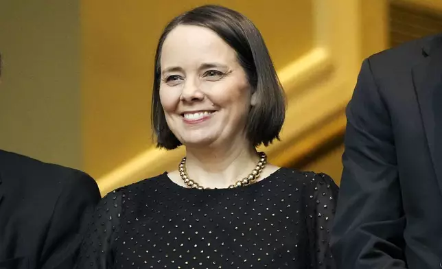 FILE - Maine Secretary of State Shenna Bellows attends Democratic Gov. Janet Mill's State of the State address Jan. 30, 2024, at the State House in Augusta, Maine. (AP Photo/Robert F. Bukaty, File)