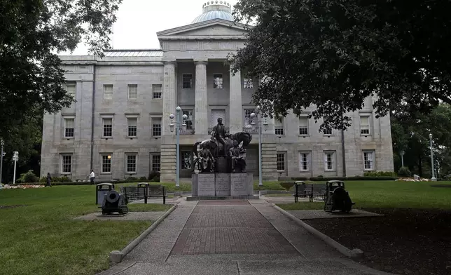 FILE - The North Carolina State Capitol in Raleigh, N.C., on July 24, 2013. (AP Photo/Gerry Broome, File)