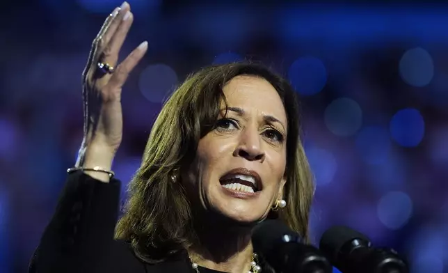 Democratic presidential nominee Vice President Kamala Harris speaks during a campaign rally at the Alliant Energy Center in Madison, Wis., Wednesday, Oct. 30, 2024. (AP Photo/Jacquelyn Martin)