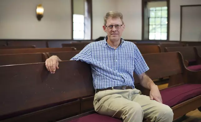 Steven Nolt, director of the Young Center for Anabaptist and Pietist Studies at Elizabethtown College, sits for a portrait on Tuesday, Oct. 15, 2024, in Elizabethtown, Pa. (AP Photo/Jessie Wardarski)