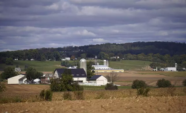 Farmland in Ephrata, Pa., on Wednesday, Oct. 16, 2024. (AP Photo/Jessie Wardarski)