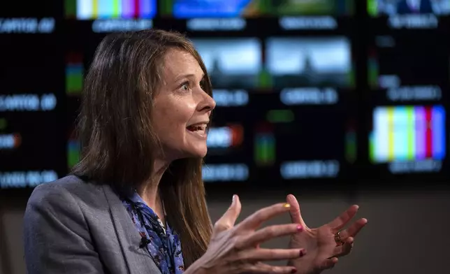 Director of the U.S. Cybersecurity and Infrastructure Security Agency (CISA) Jen Easterly speaks to The Associated Press in Washington, Wednesday, Oct. 2, 2024. (AP Photo/Ben Curtis)