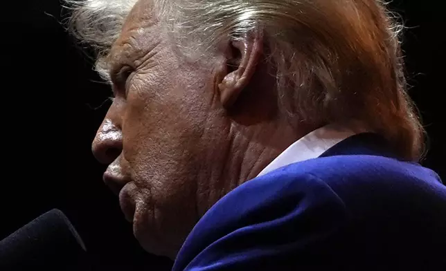 Republican presidential nominee former President Donald Trump speaks during a campaign rally at Madison Square Garden, Sunday, Oct. 27, 2024, in New York. (AP Photo/Julia Demaree Nikhinson)