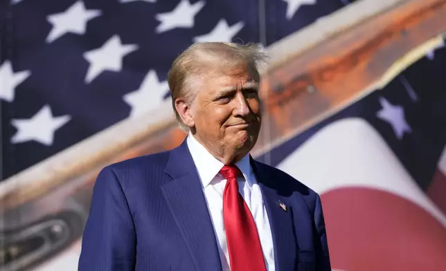 Republican presidential nominee former President Donald Trump speaks to an overflow crowd after a faith town hall at Christ Chapel Zebulon, Wednesday, Oct. 23, 2024, in Zebulon, Ga. (AP Photo/Alex Brandon)