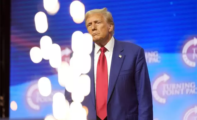 Republican presidential nominee former President Donald Trump watches at a campaign rally Wednesday, Oct. 23, 2024, in Duluth, Ga. (AP Photo/Alex Brandon)