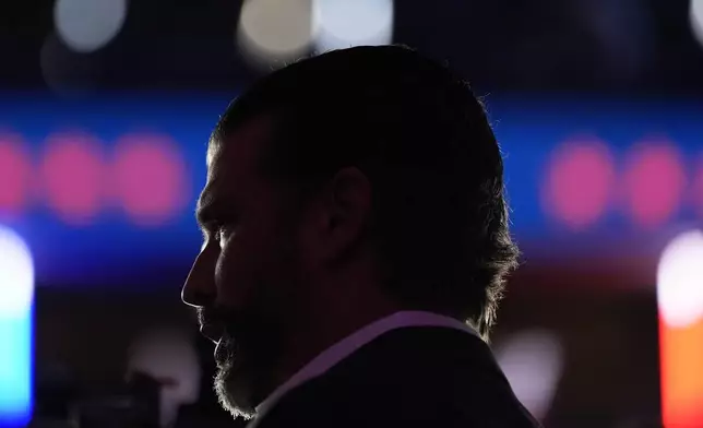 Donald Trump Jr. attends a rally for his father, Republican presidential nominee former President Donald Trump, at Madison Square Garden, Sunday, Oct. 27, 2024, in New York. (AP Photo/Julia Demaree Nikhinson)