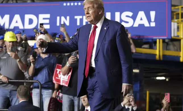 FILE - Republican presidential nominee former President Donald Trump attends a campaign event, Sept. 27, 2024 in Walker, Mich. (AP Photo/Carlos Osorio, File)