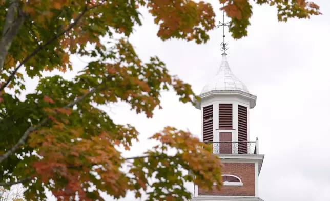 Leaves display bright colors, in Meredith, N.H., Wednesday, Oct. 2, 2024. (AP Photo/Steven Senne)