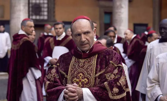 This image released by Focus Features shows Ralph Fiennes in a scene from "Conclave." (Focus Features via AP)