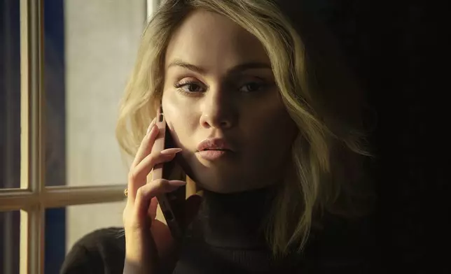 This image released by Netflix shows Selena Gomez in a scene from "Emilia Pérez." (Shanna Besson/Netflix via AP)