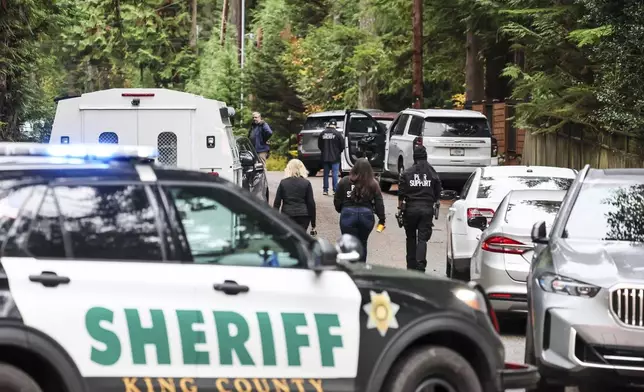 FILE -Police arrive on the scene of a shooting in Fall City, Washington, Monday, Oct. 21, 2024. (Kevin Clark/The Seattle Times via AP, File)