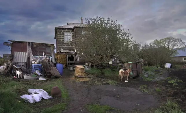 Yuri Strukov's house in the remote mountain village of Orlovka, Georgia, Saturday, May 4, 2024. (AP Photo/Kostya Manenkov)