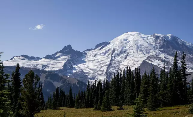 FILE - Mount Rainier is pictured Sept. 21, 2023, at Mount Rainier National Park, from Sunrise, Wash. (AP Photo/Lindsey Wasson, File)