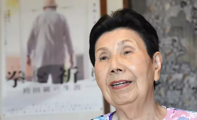 Hideko Hakamada, sister of Iwao Hakamada, speaks during an interview with The Associated Press in Hamamatsu, Shizuoka prefecture, central Japan, Thursday, Oct. 17, 2024. (AP Photo/Eugene Hoshiko)