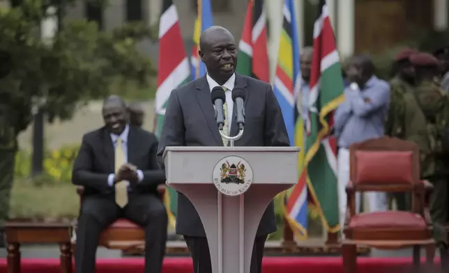 FILE - Kenya's Deputy President-Elect Rigathi Gachagua addresses the media, in Nairobi, Kenya Monday, Sept. 5, 2022. (AP Photo/Brian Inganga, File)