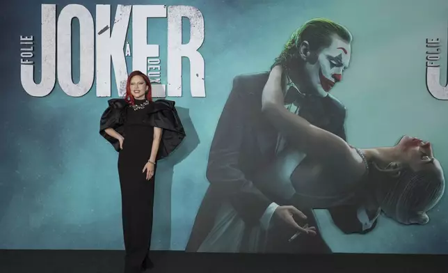 Lady Gaga arrives at the premiere of "Joker: Folie a Deux" on Monday, Sept. 30, 2024, at TCL Chinese Theatre in Los Angeles. (Photo by Jordan Strauss/Invision/AP)