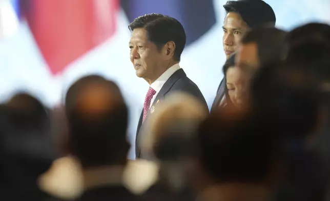 Philippine's President Ferdinand Marcos Jr. arrives to attend the opening ceremony of the Association of South East Asian Nations (ASEAN) Summit in Vientiane, Laos, Wednesday, Oct. 9, 2024. (AP Photo/Dita Alangkara)