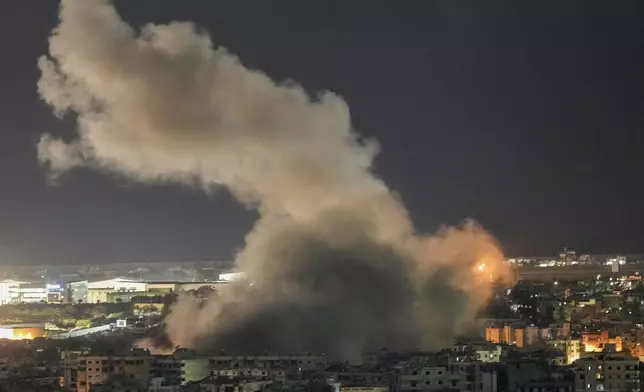 Smoke rises from an Israeli airstrike on Dahiyeh, in the southern suburb of Beirut, Tuesday, Oct. 22, 2024. (AP Photo/Bilal Hussein)