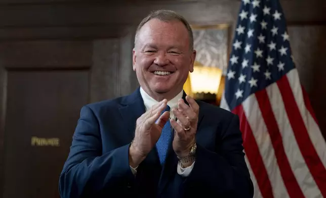 Newly appointed Los Angeles Police Chief Jim McDonnell attends a news conference in Los Angeles, Friday, Oct. 4, 2024. (AP Photo/Jae C. Hong)