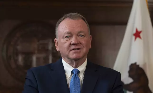 Newly appointed Los Angeles Police Chief Jim McDonnell speaks during a news conference in Los Angeles, Friday, Oct. 4, 2024. (AP Photo/Jae C. Hong)