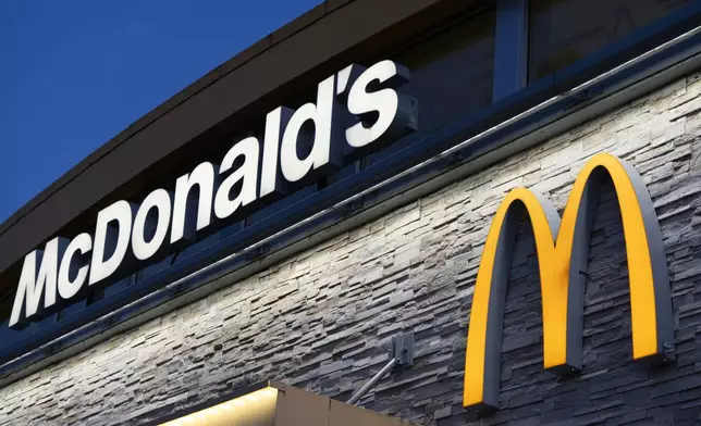 FILE - A sign at a McDonald's restaurant is displayed on April 29, 2024, in Albany, Ore. (AP Photo/Jenny Kane, File)