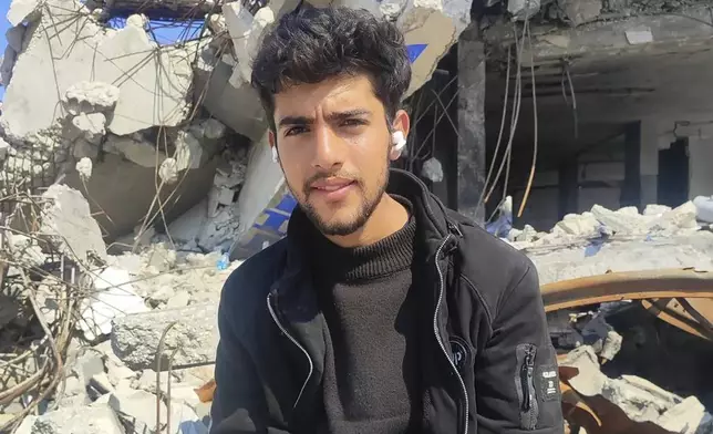 Shaban al-Dalu, a 19-year-old university student, seen in this undated image, was among five people killed in an Israeli strike that hit a tent camp for displaced people in the courtyard of the Al-Aqsa Martyrs Hospital in the central city of Deir al-Balah on Monday, Oct. 13, 2024. (Al-Dalu family photo via AP)