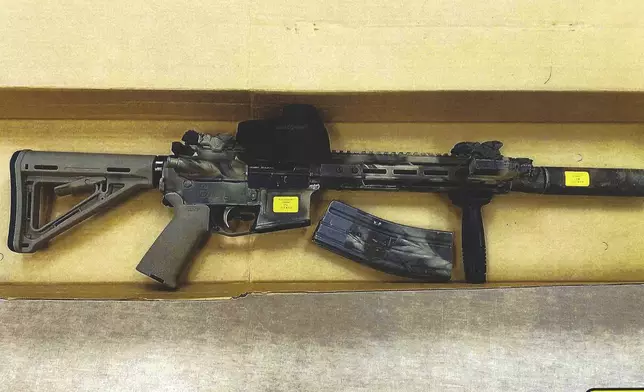 This image used as evidence by federal prosecutors shows a weapon confiscated from the home of Chris Arthur in Mount Olive, N.C. (U.S. District Court for the Eastern District of North Carolina via AP)