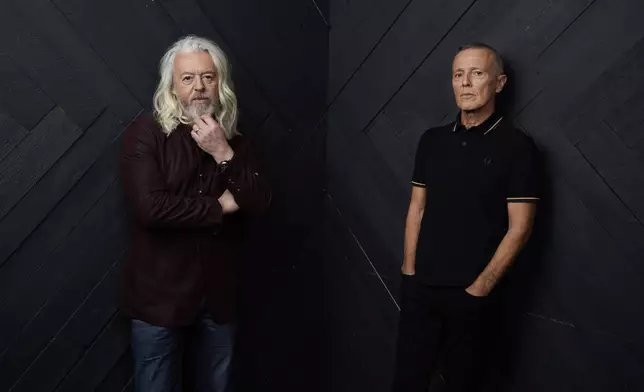 FILE - Roland Orzabal, left, and Curt Smith, of the band Tears For Fears, pose for a portrait in Los Angeles on Jan. 19, 2022. (AP Photo/Chris Pizzello, File)