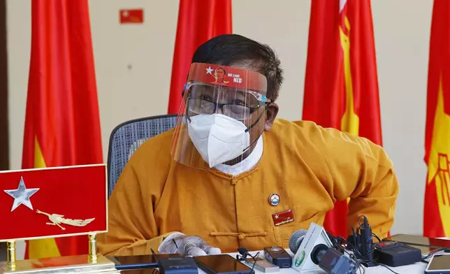 FILE - Former Chief Minister of the Mandalay Region Zaw Myint Maung attends a press conference in Naypyitaw, Myanmar, on Jan. 24, 2021. (AP Photo/Aung Shine Oo, File)