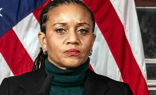 FILE - New York Deputy Mayor Sheena Wright attends a press conference at City Hall, in New York, Dec. 12, 2023. (AP Photo/Peter K. Afriyie, File)