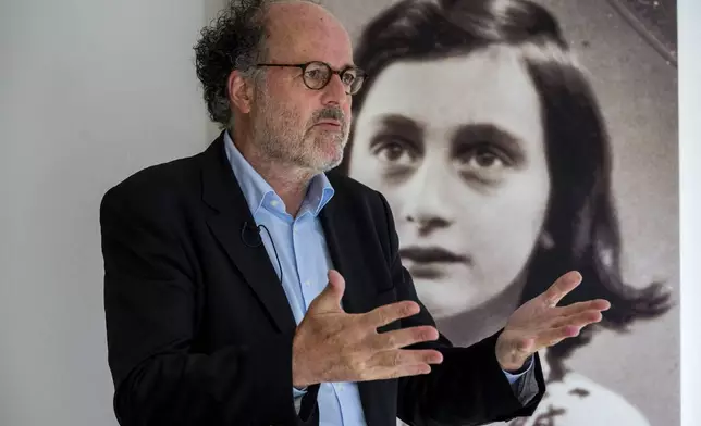 Anne Frank House director Ronald Leopold talks about the upcoming exhibit in New York during an interview in Amsterdam, Netherlands, Friday, Oct. 4, 2024. (AP Photo/Peter Dejong)