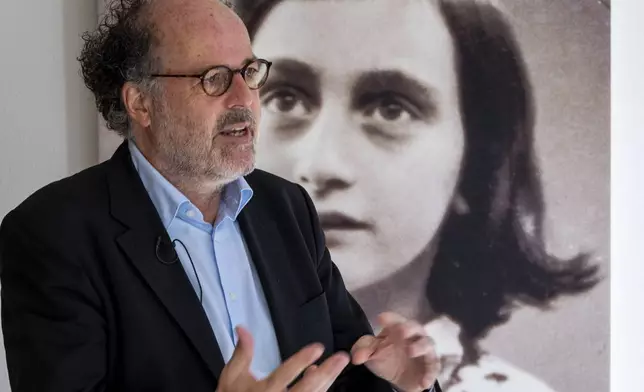 Anne Frank House director Ronald Leopold talks about the upcoming exhibit in New York during an interview in Amsterdam, Netherlands, Friday, Oct. 4, 2024. (AP Photo/Peter Dejong)