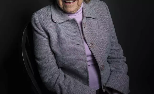 FILE - Ethel Kennedy, from the film "Ethel," poses for a portrait during the 2012 Sundance Film Festival on Sunday, Jan. 22, 2012, in Park City, Utah. (AP Photo/Victoria Will, File)