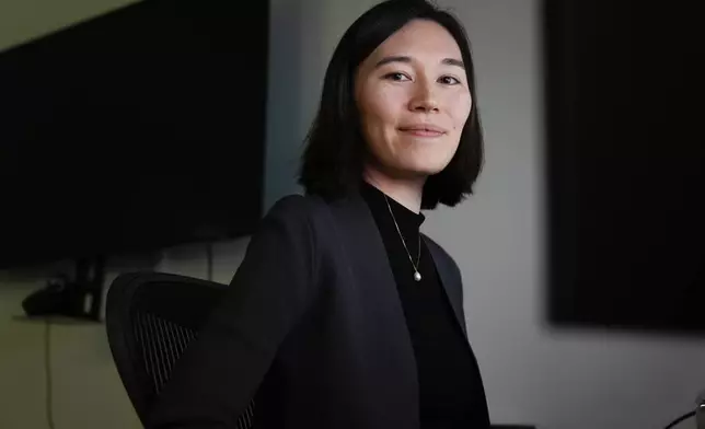 Assistant professor of information science Allison Koenecke, an author of a recent study that found hallucinations in a speech-to-text transcription tool, sits for a portrait in her office at Cornell University in Ithaca, N.Y., Friday, Feb. 2, 2024. (AP Photo/Seth Wenig)