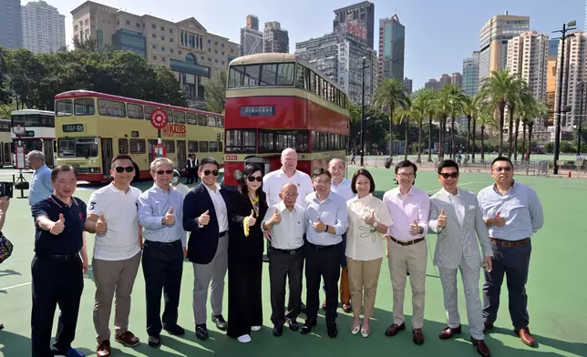 Bus parade and exhibition amid 75th National Day celebrations review important role of bus services in public transport system  Source: HKSAR Government Press Releases