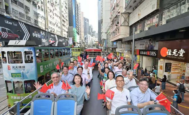 Bus parade and exhibition amid 75th National Day celebrations review important role of bus services in public transport system  Source: HKSAR Government Press Releases