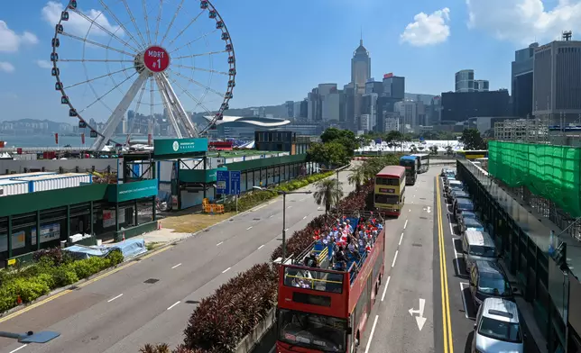 Bus parade and exhibition amid 75th National Day celebrations review important role of bus services in public transport system  Source: HKSAR Government Press Releases