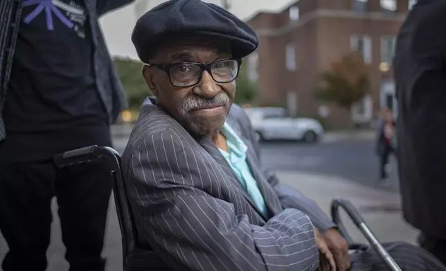 Herbert Rice, 79, poses for a photo at the University of Pennsylvania, on Wednesday, Oct. 23, 2024, in Philadelphia. Rice is one of many Black men who took part in prison medical testing from 1951 to 1974 at Philadelphia city prisons. (AP Photo/Laurence Kesterson)