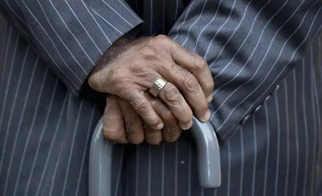 Herbert Rice, 79, poses for a photo on Wednesday, Oct. 23, 2024, in Philadelphia. Rice is one of many Black men who took part in prison medical testing from 1951 to 1974 at Philadelphia city prisons. (AP Photo/Laurence Kesterson)